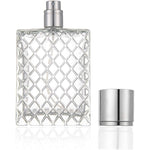 Enslz refillable glass perfume bottle with silver metal atomizer and protective cap & perfume dispenser for car