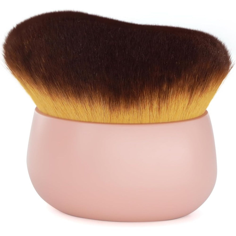GloréBrochas oversize self tanner kabuki body brush front view showing dense pink head