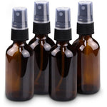 Wedama amber glass fine mist spray bottles front view with travel accessories