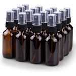 Wedama amber glass spray bottles 16 pack with black fine mist sprayers and caps