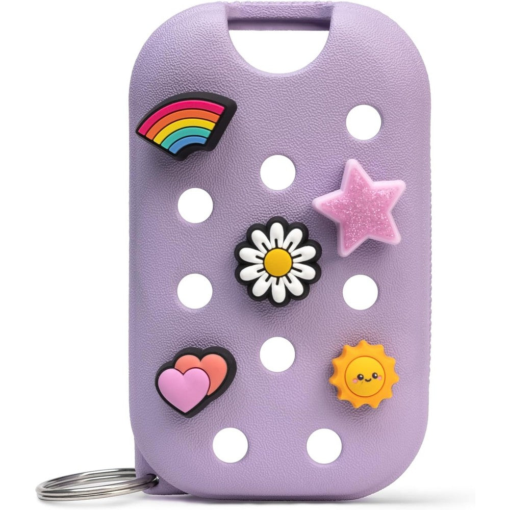 Touchland x Crocs Special Edition Mist Case in Pixie Lavender with five Jibbitz charms