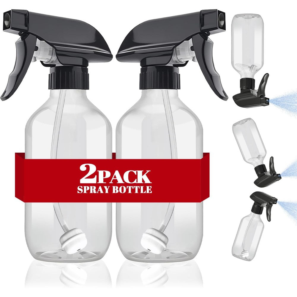 AMORIX 300ml plastic spray bottles with gravity ball for 360 degree upside down spraying & plastic containers for hair products