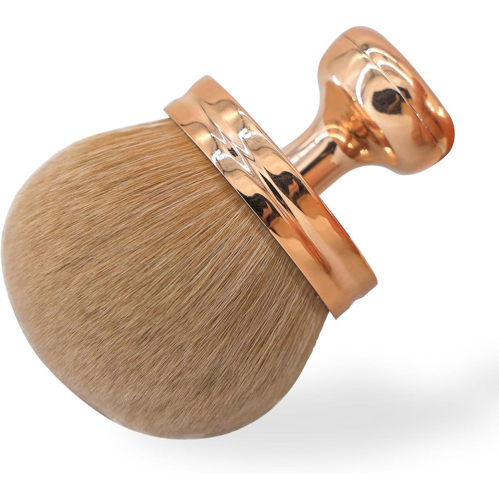 Mariam's Collection DRIPOO extra large body makeup brush front view featuring rose gold handle.