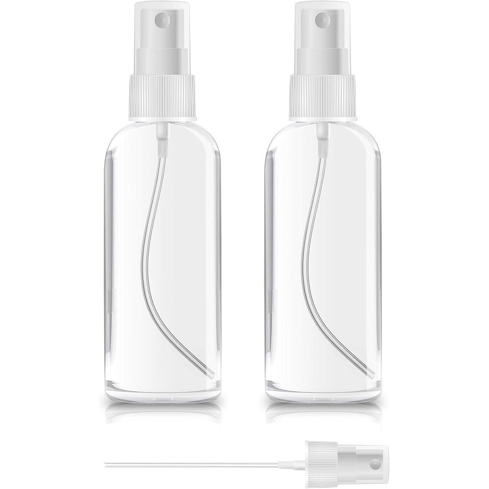 Zerofire 2 pack clear plastic spray bottles with fine mist atomizer nozzles