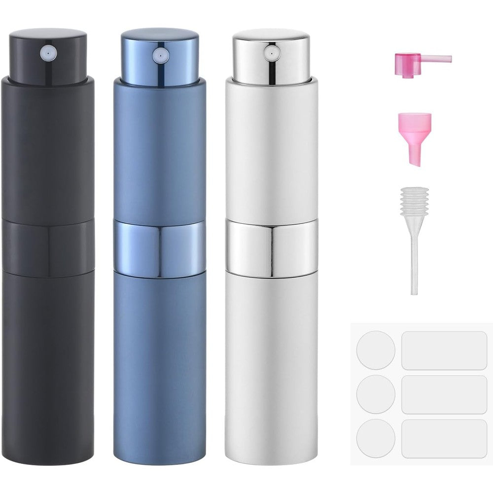 Fusupak 8ml refillable perfume atomizer in metallic blue for travel