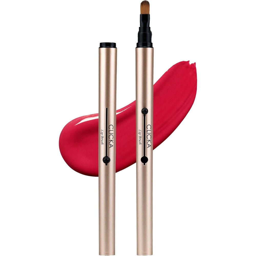 Clicka retractable professional lip brush front view in champagne gold