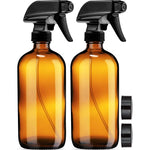Sally's Organics amber glass spray bottles in a 2 pack for essential oils and cleaning & perfume for atomizers