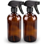 Bontip amber glass spray bottle set front view showcasing two refillable containers