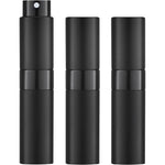 LISAPACK 8ml refillable perfume atomizer in matte black showing twist up spray mechanism