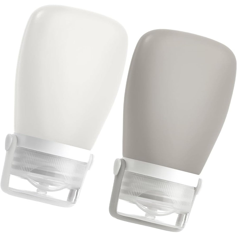 RONRONS silicone travel bottles two piece set front view showing leakproof caps