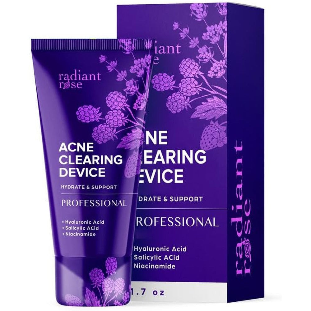 Generic Radiant Rose acne clearing device bottle front view for face and body skincare