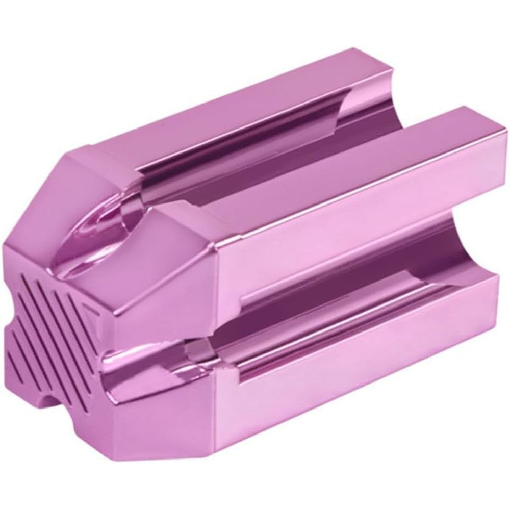 ZJchao eyebrow pencil sharpener tool front view in pink showing the 4-in-1 slots.