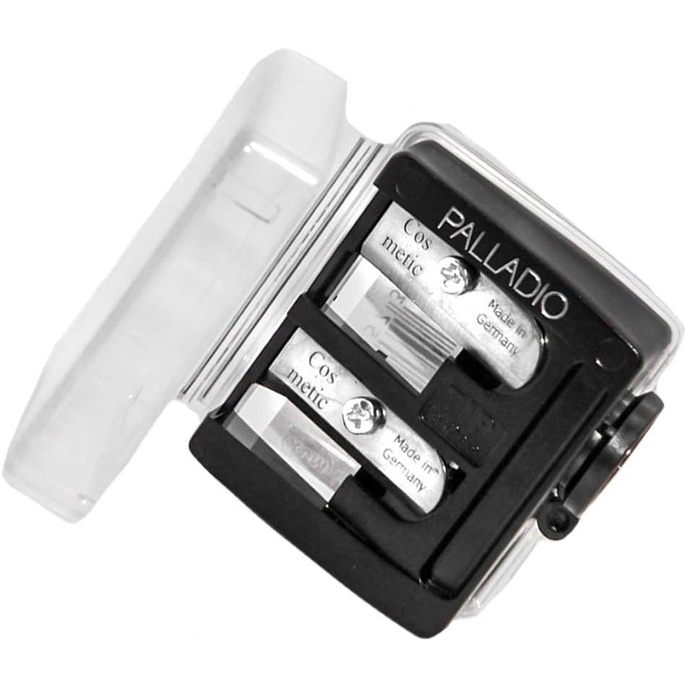 Palladio Double Barrel 3 in 1 Cosmetic Pencil Sharpener front view
