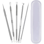 ChenYiJin Pimple Popper Tool Kit 5 Piece Blackhead Extractor Set For Face Acne Zit Whitehead Removal Stainless Steel With Portable Storage Case - Image 1
