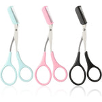 Mudder eyebrow trimmer scissors with comb front view