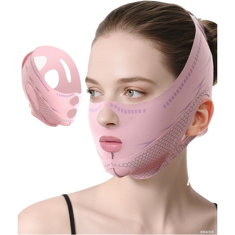 Thxco V Line Lifting Mask chin strap front view