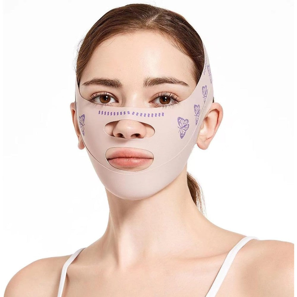 Foconee beauty face sculpting sleep mask in pink front view