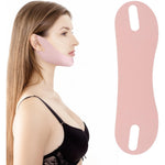 Thinp double chin reducer pink front view for jawline lifting