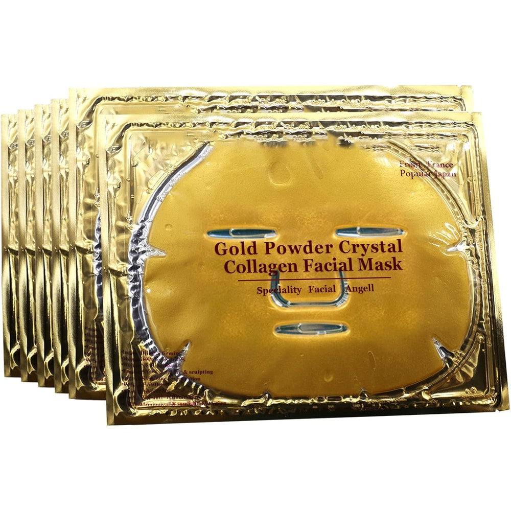 Permotary 24k Gold Crystal Gel Collagen Facial Masks front packaging view