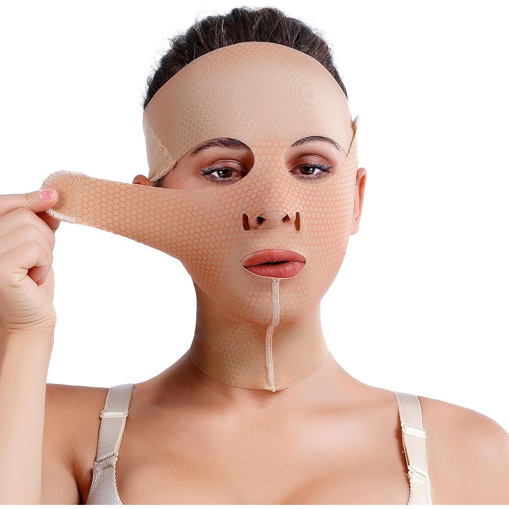 Avajar V Line lifting chin strap beige front view