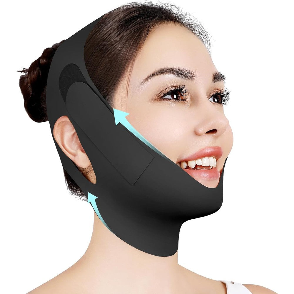 Mobi Lock adjustable black chin strap for sleeping front view