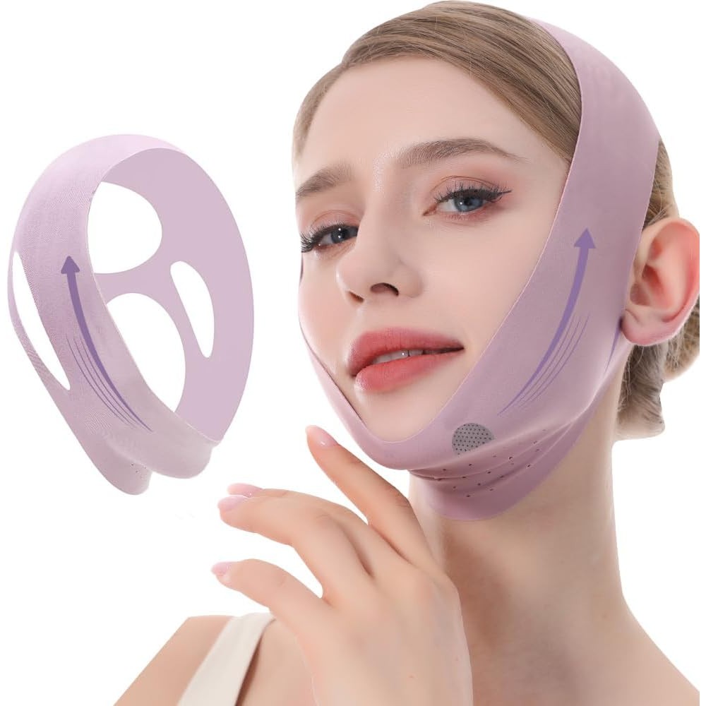 Patgogo V-Line Lifting Mask and chin strap front view for jawline sculpting