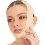 M&D face slimming chin strap front view post-surgical compression
