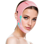 Nikray V Line lifting mask chin strap pink front view