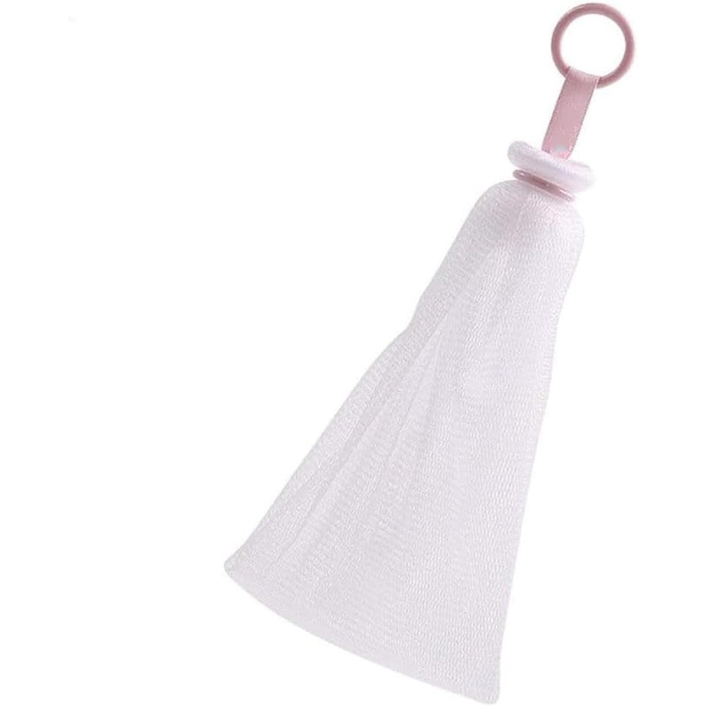 Omenluck Japanese pull ring foaming net front view showcasing the white double layered mesh structure.