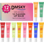 Dmsky 12 pack clear lip gloss tubes with various fruit flavors