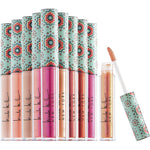 Nicole Miller lip gloss 10 glosses collection showing variety of pink glossy shades
