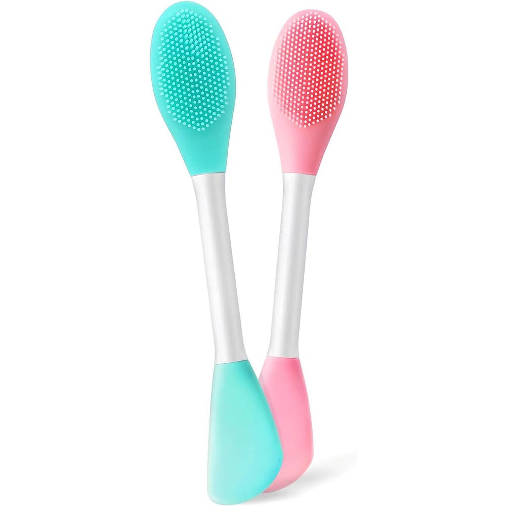 Qivorimith facial cleansing brush front view showing dual ends