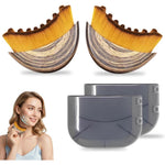 OVQ New Lymphatic Contour Face Brush front view showcasing the unique curved bristle design for facial massaging.