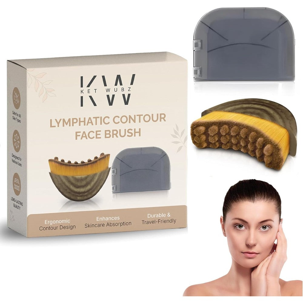 Ket Wubz Lymphatic Contour Face Brush front view for facial sculpting