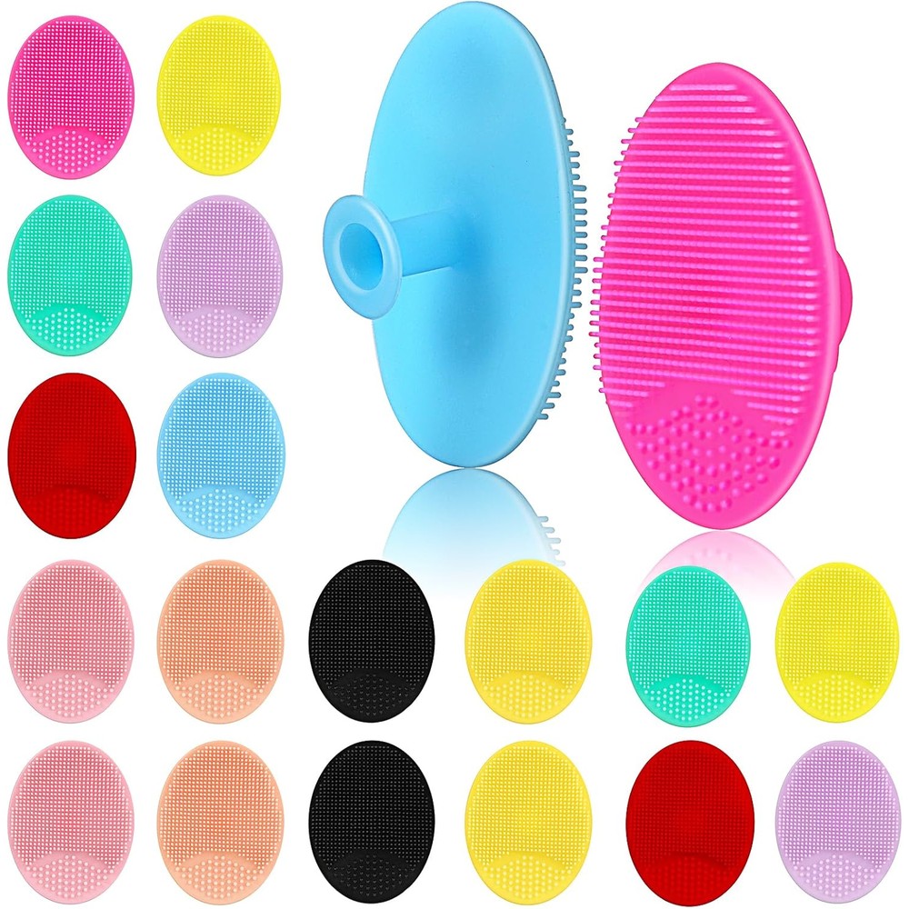 MCIGICM silicone face scrubber twenty piece assortment front view showing soft cleansing bristles