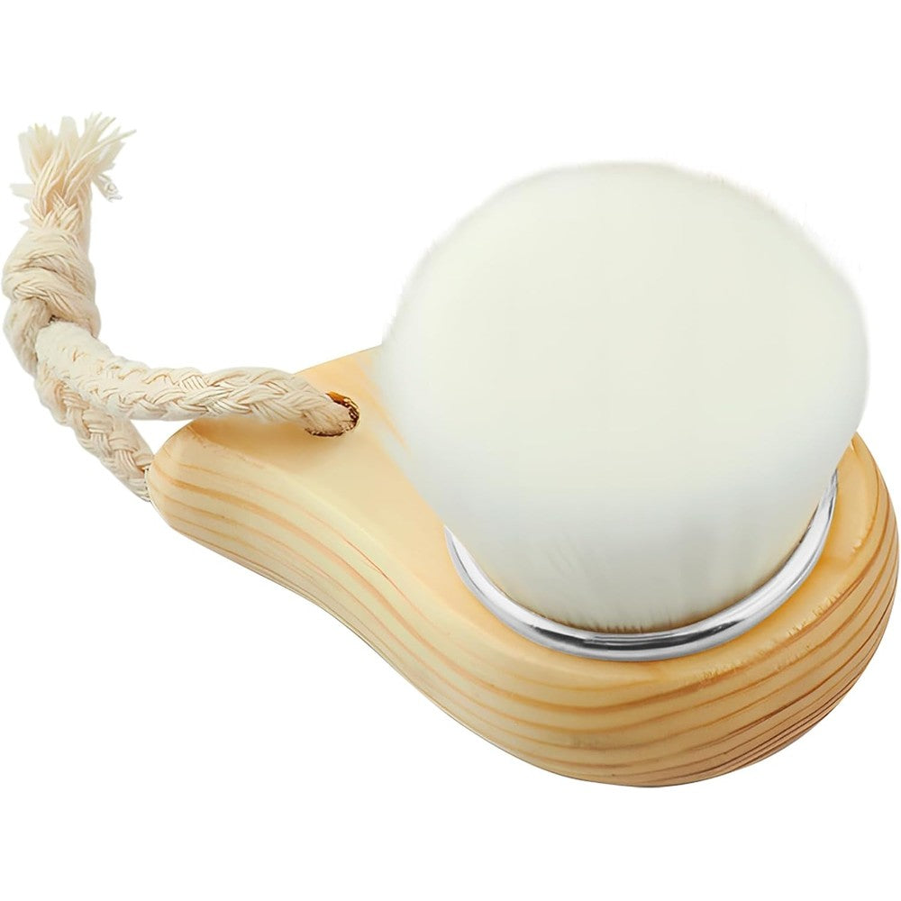 Jaasuee soft bristle facial cleansing brush front view showing white dense bristles.