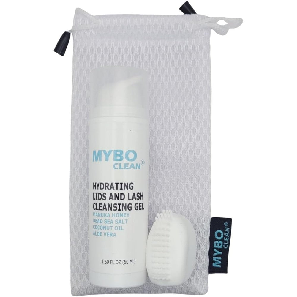 Myboclean Eyelid Cleansing Brush and Gel Travel Kit front view packaging