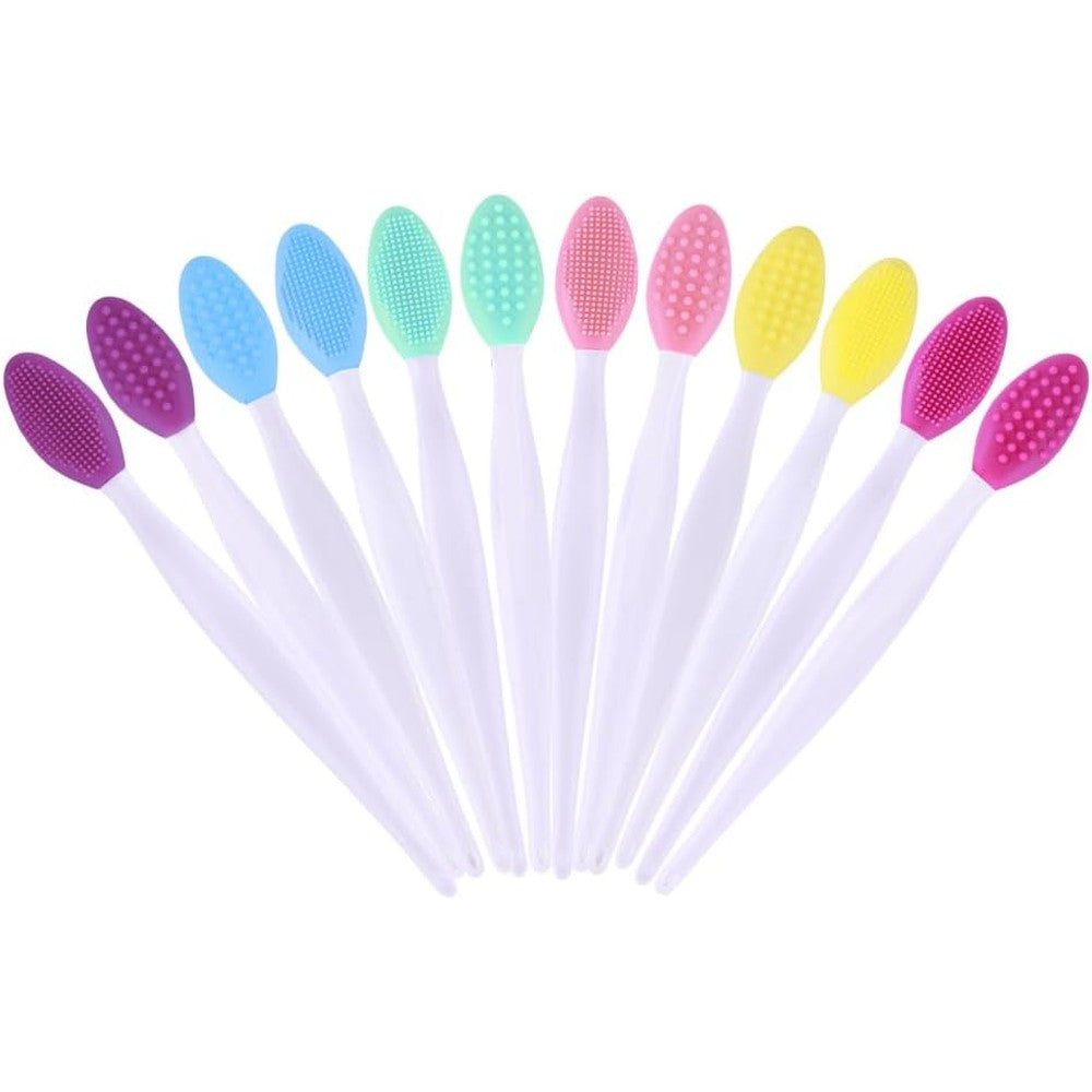 Lipxantiom silicone face cleansing brush front view showing fine exfoliating bristles.
