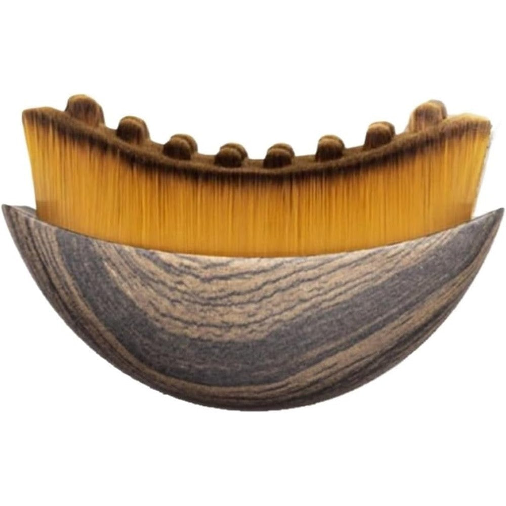 JIALIANER Lymphatic Contour Face Brush front view showing ergonomic wood handle and soft bristles