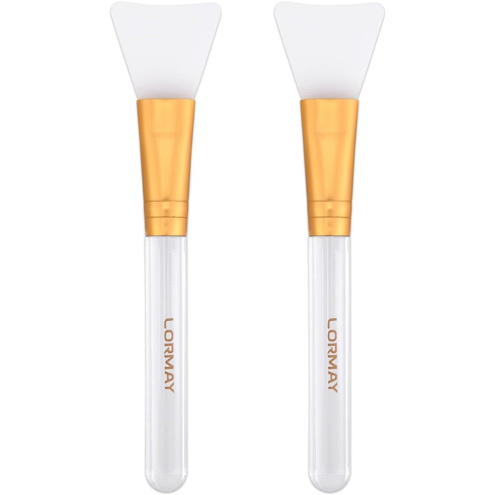 LORMAY Jelly Brush silicone face mask brushes front view showing transparent handles