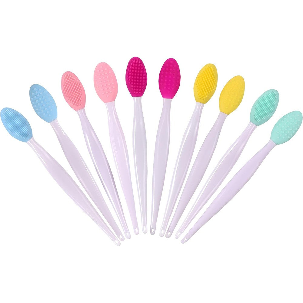 Qundaoily silicone lip scrub brush front view displaying the fine pore cleansing bristles.