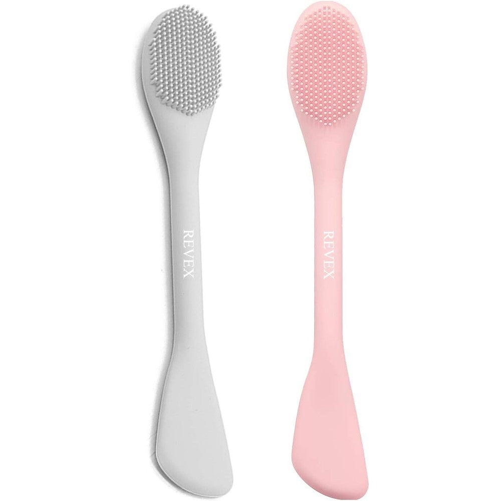 REVEX Silicone Face Mask Applicator dual pack front view highlighting the pink and gray color options.