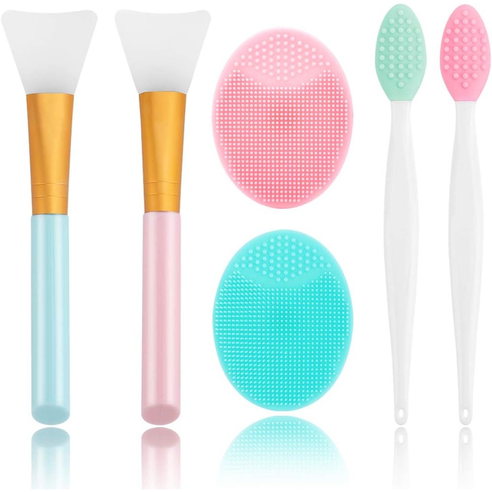 Yokilly silicone face scrubber and skincare tool set front view for gentle facial exfoliation