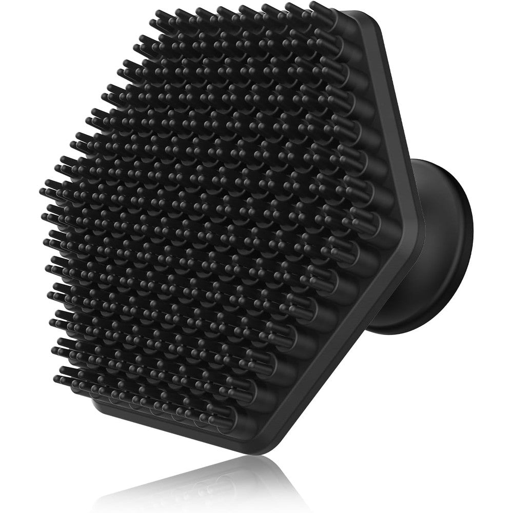 VWMYQ silicone face scrubber for men front view showing soft black bristles for gentle exfoliation.