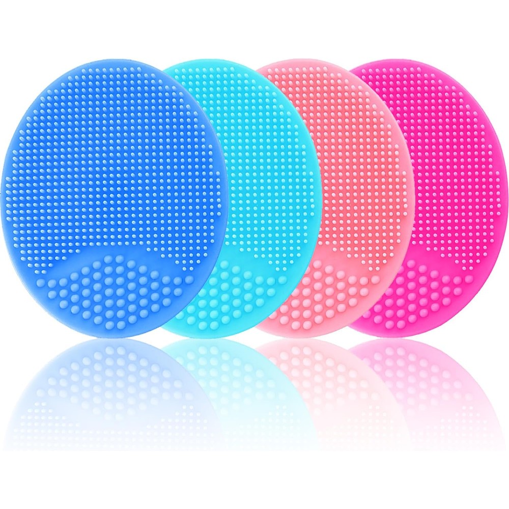 MR LION silicone facial cleansing brush set front view showing fine exfoliating bristles.