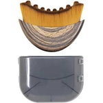 ZAZKHC Lymphatic Contour Face Brush front view showcasing the wood grain handle and contoured bristles.