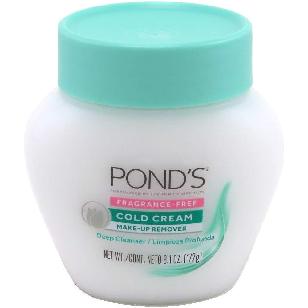 Pond's Fragrance-Free Cold Cream Makeup Remover 6.1 Ounce jars front view