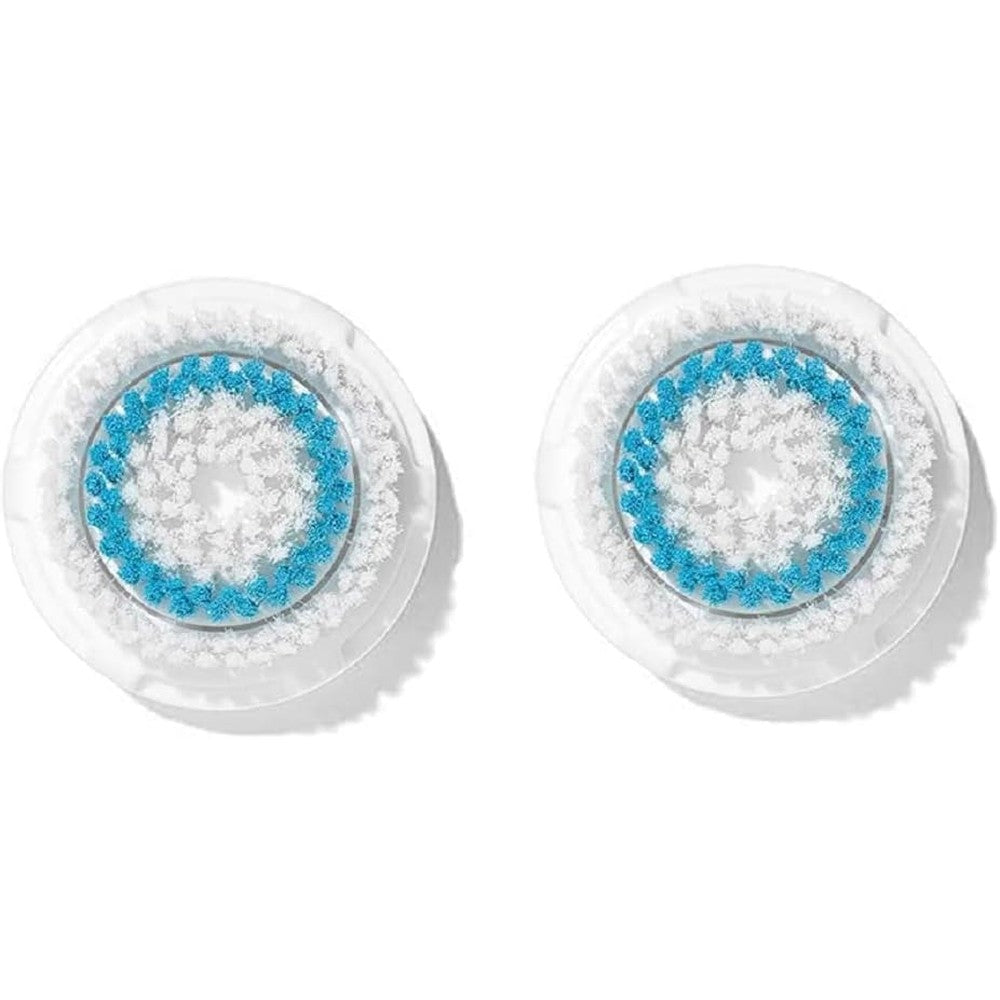 Brushot deep pore facial cleansing brush head front view pack of two