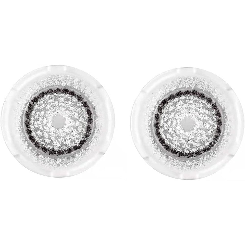 Clarisonic deep pore facial cleansing brush head replacement sensitive front view showing dual-action bristles.