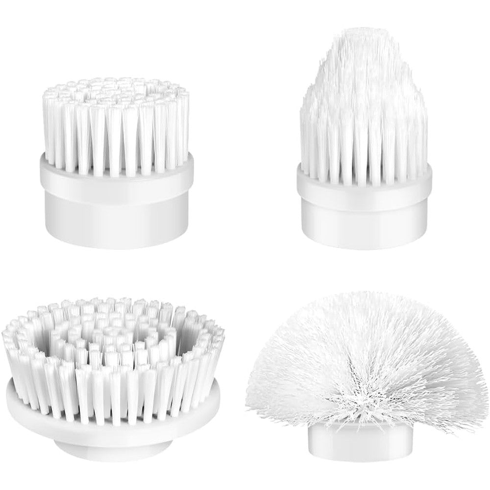IEZFIX electric spin scrubber replacement brush heads front view pack of four white attachments
